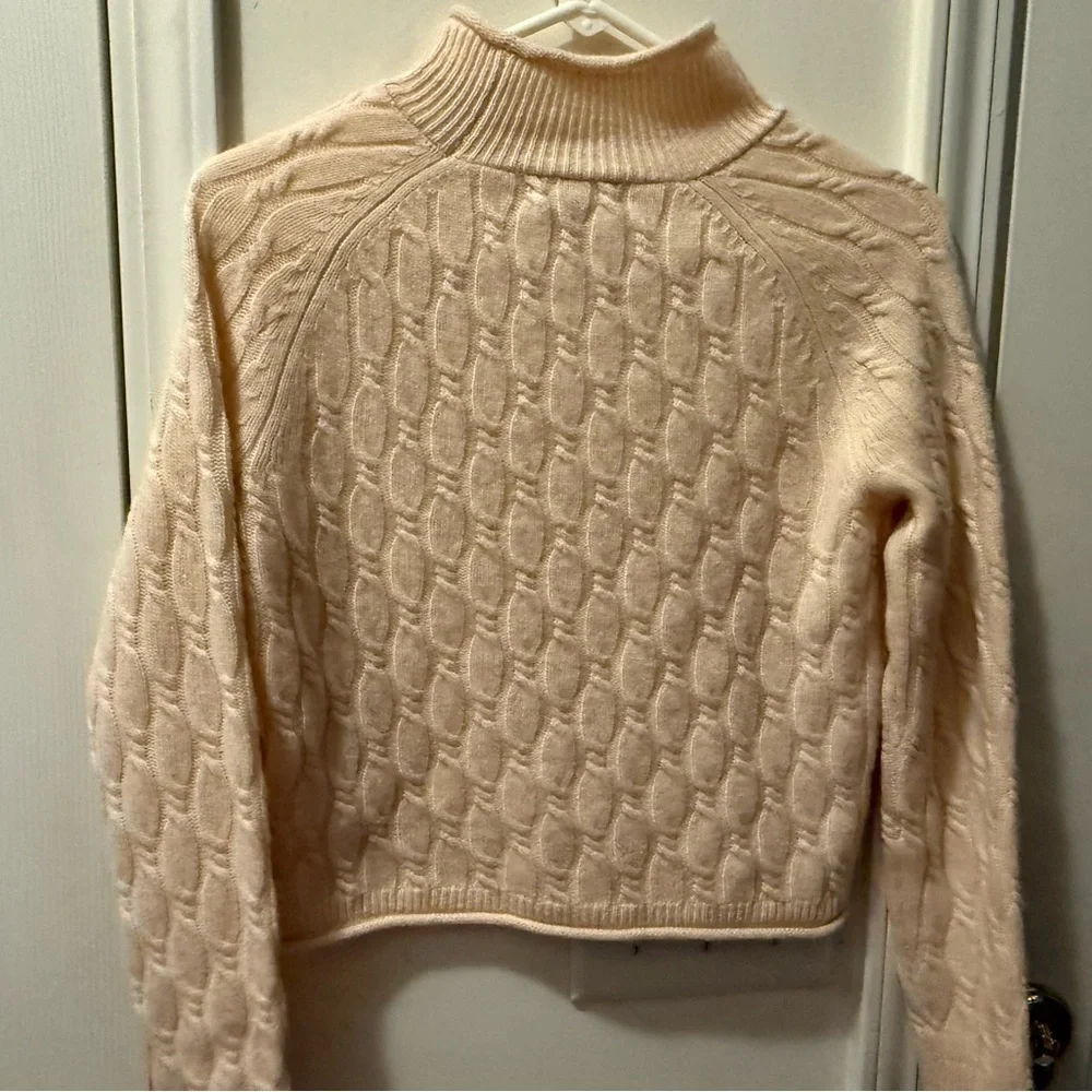 J. Crew Cashmere Rollneck Cable Knit Sweater
